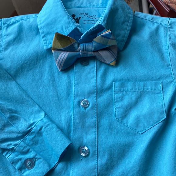 Littlest Prince Couture Button Down Shirt with Bow Tie, boys, 2T - Picture 8 of 10